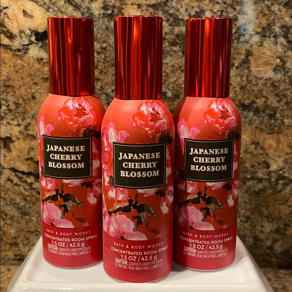 🍒3) - “JAPANESE CHERRY BLOSSOM” Concentrated Room Spray, 1.5 oz/42.5 g BBW NWTag